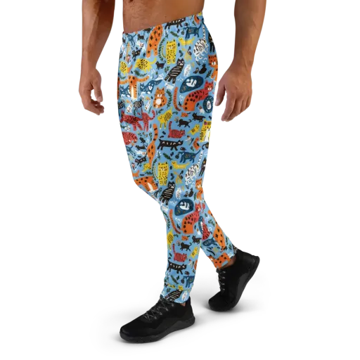 Feline Fiesta on a Men's Joggers