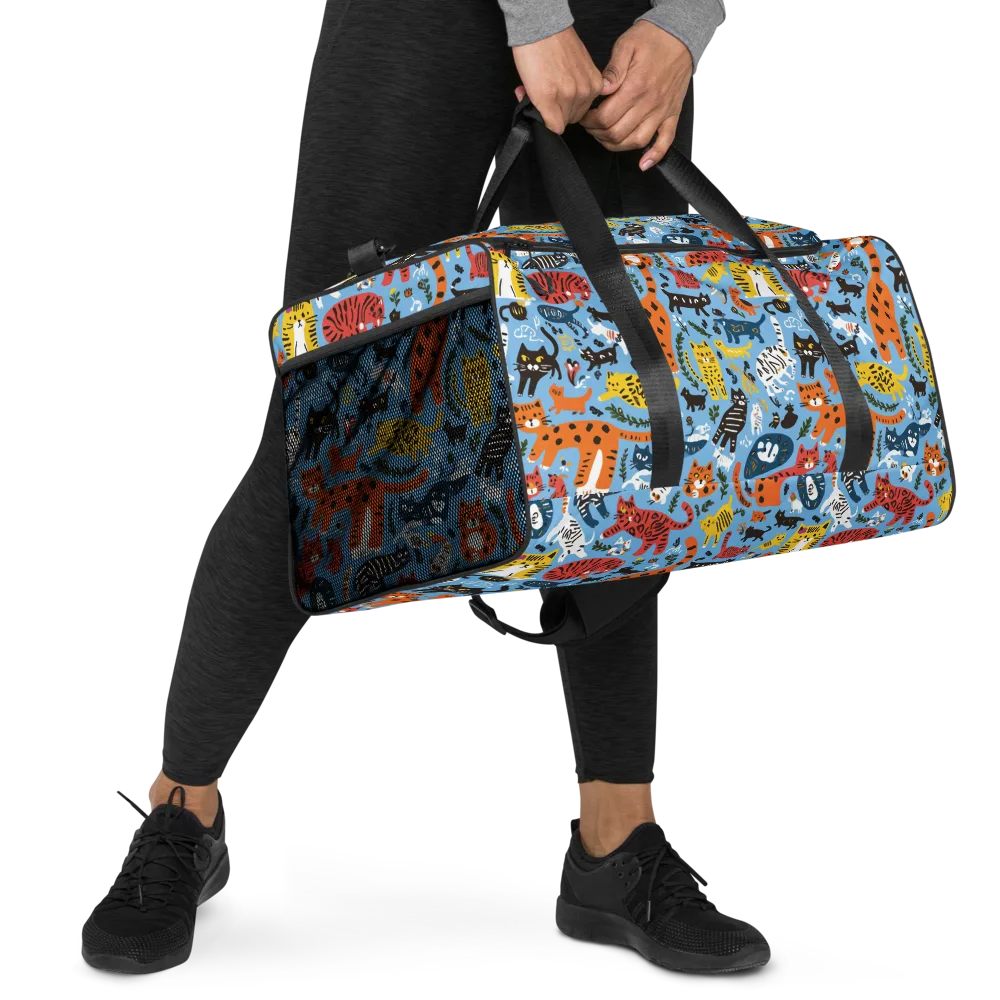 Feline Fiesta on Duffle Bag — Right Front
