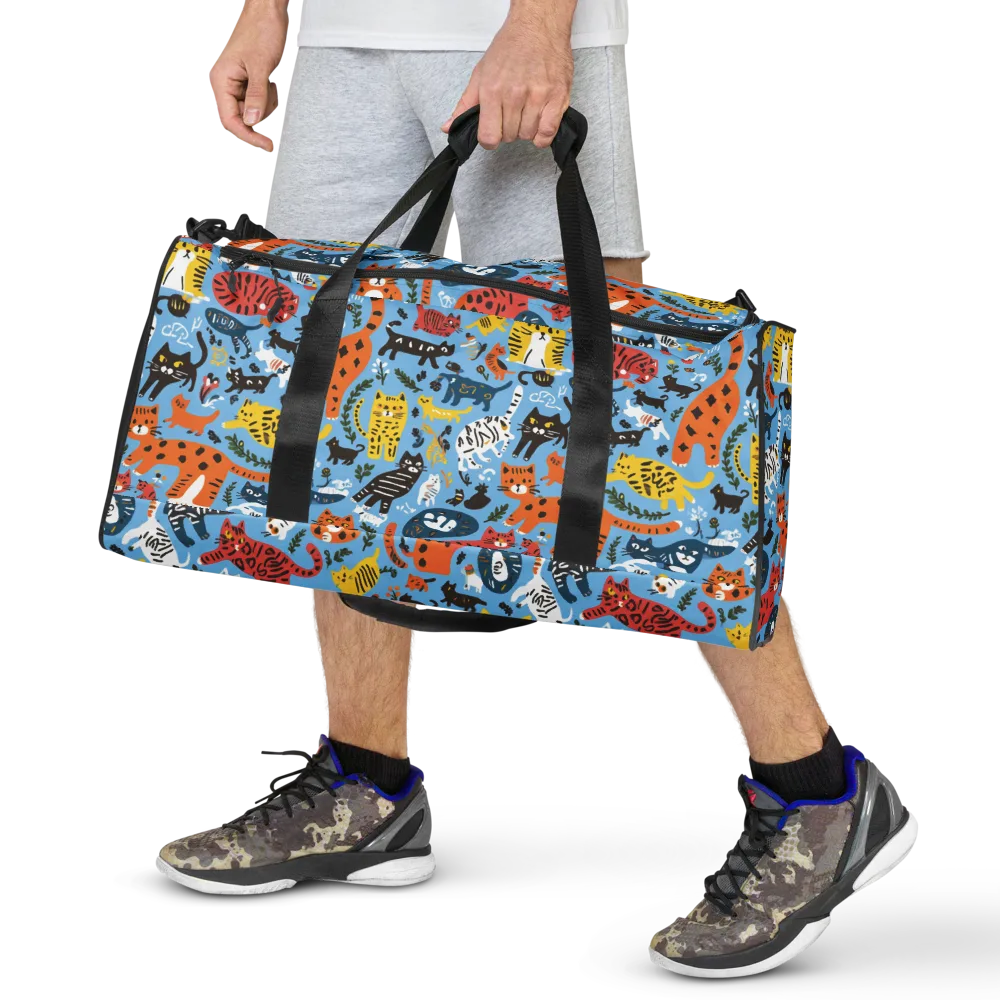 Feline Fiesta on Duffle Bag — Front
