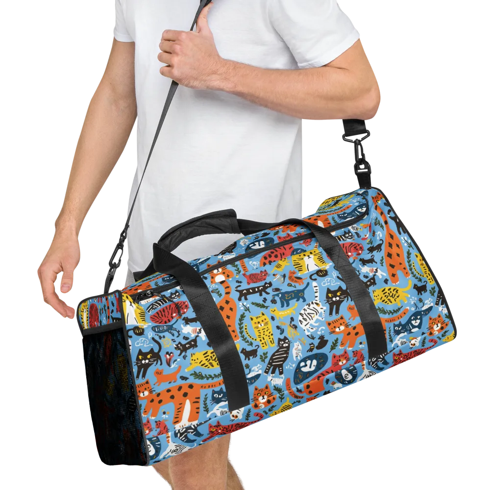 Feline Fiesta on Duffle Bag — Right Front