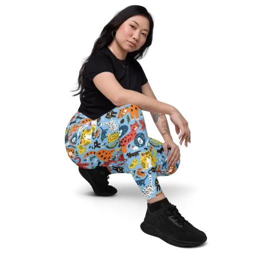 Feline Fiesta on a Leggings with Pockets