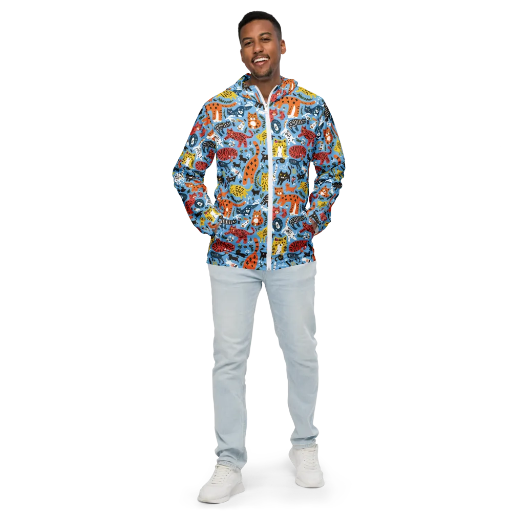 Feline Fiesta on Men's Windbreaker — Front