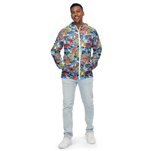 Feline Fiesta on a Men's Windbreaker