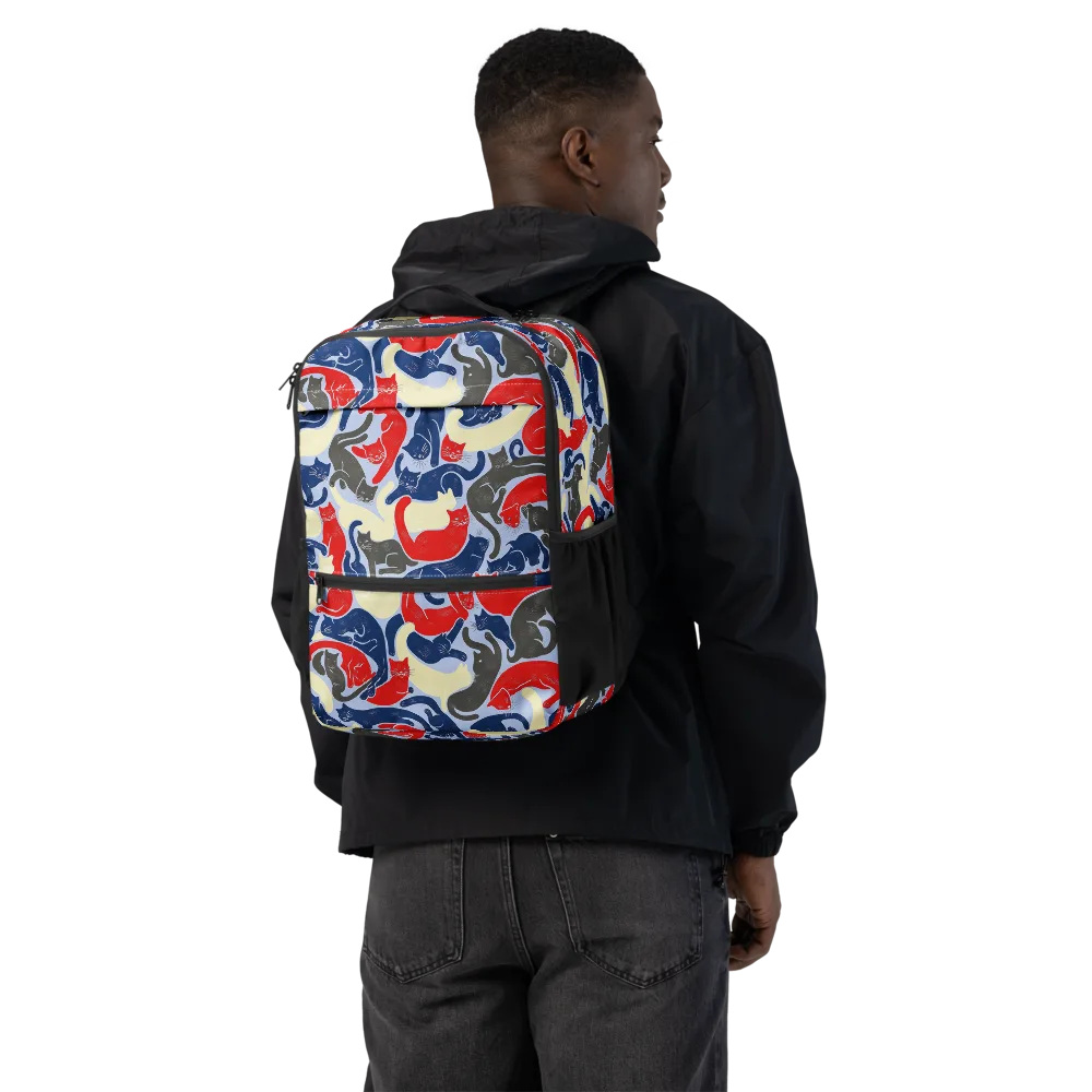 Crimson Catnap on Utility Backpack — Back
