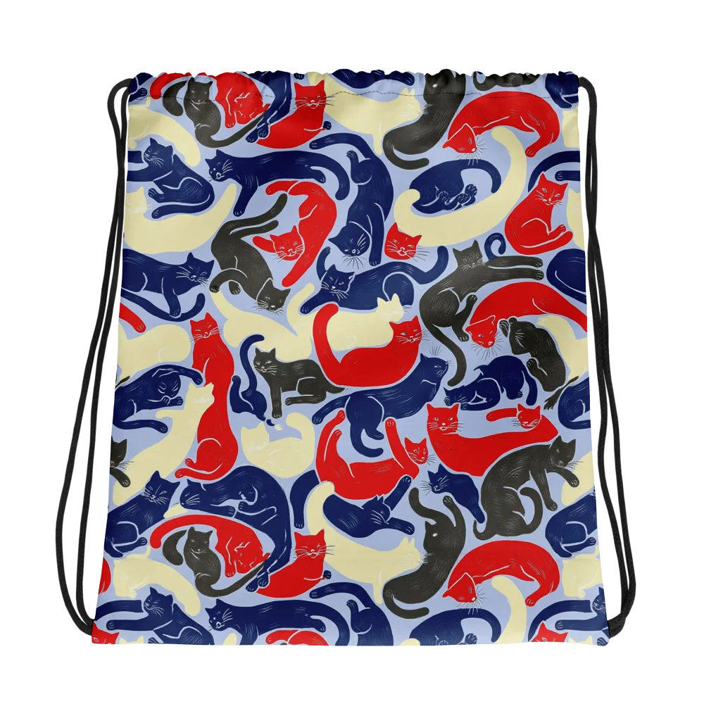 Crimson Catnap on Drawstring Bag — Photo