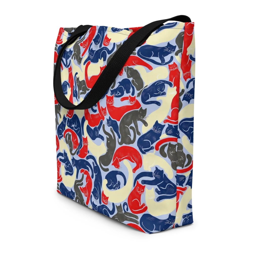 Crimson Catnap on Large Tote Bag W/ Pocket — Front