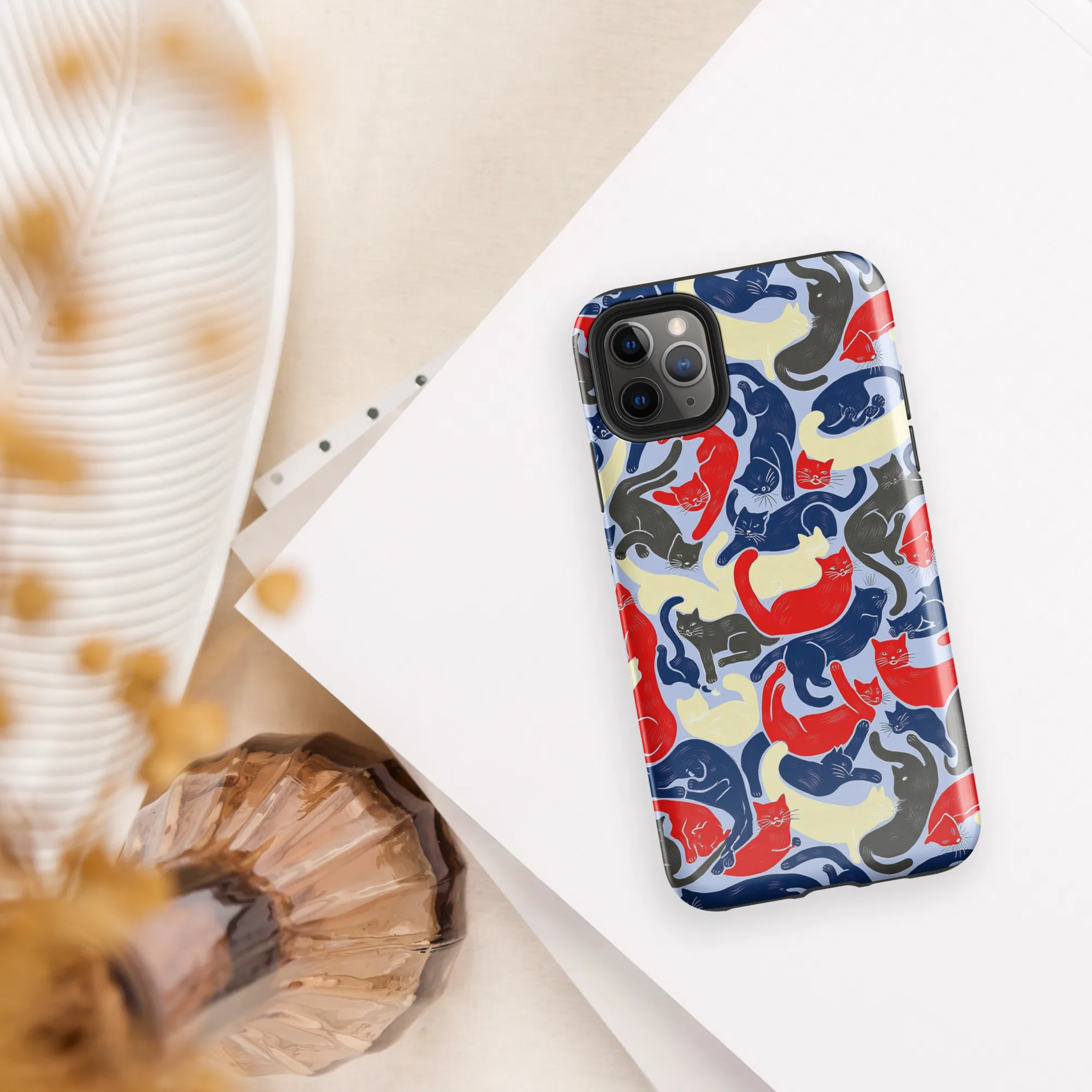 Crimson Catnap on Tough Case for iPhone® — Front