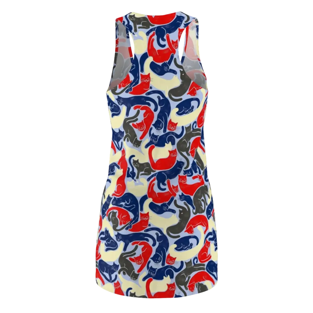 Crimson Catnap on Racerback Dress — Back