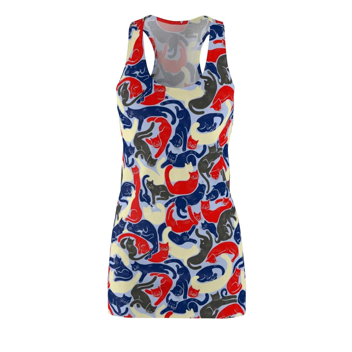 Crimson Catnap on Racerback Dress — Front
