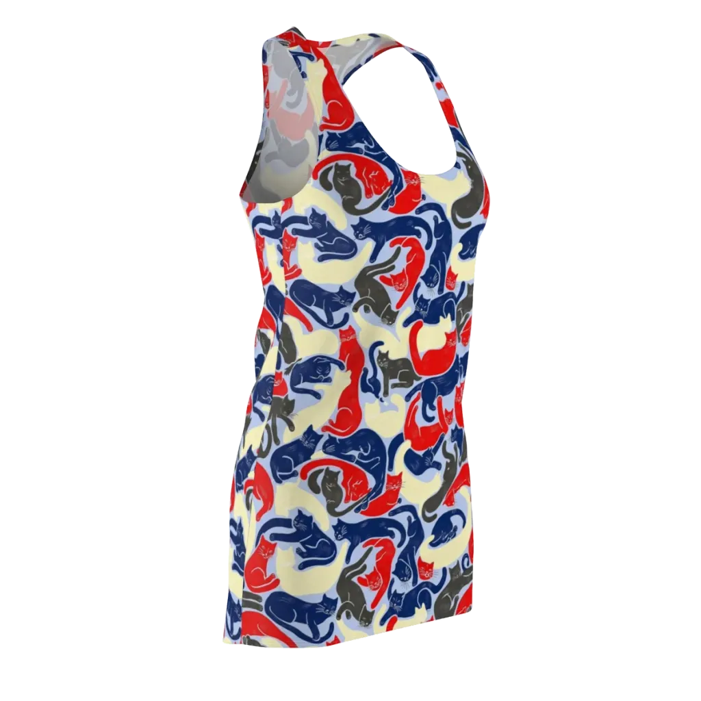 Crimson Catnap on Racerback Dress — Front Side
