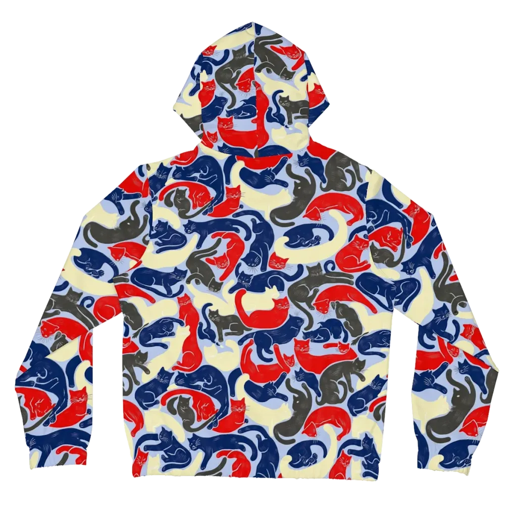 Crimson Catnap on Women's Full-Zip Hoodie — Back
