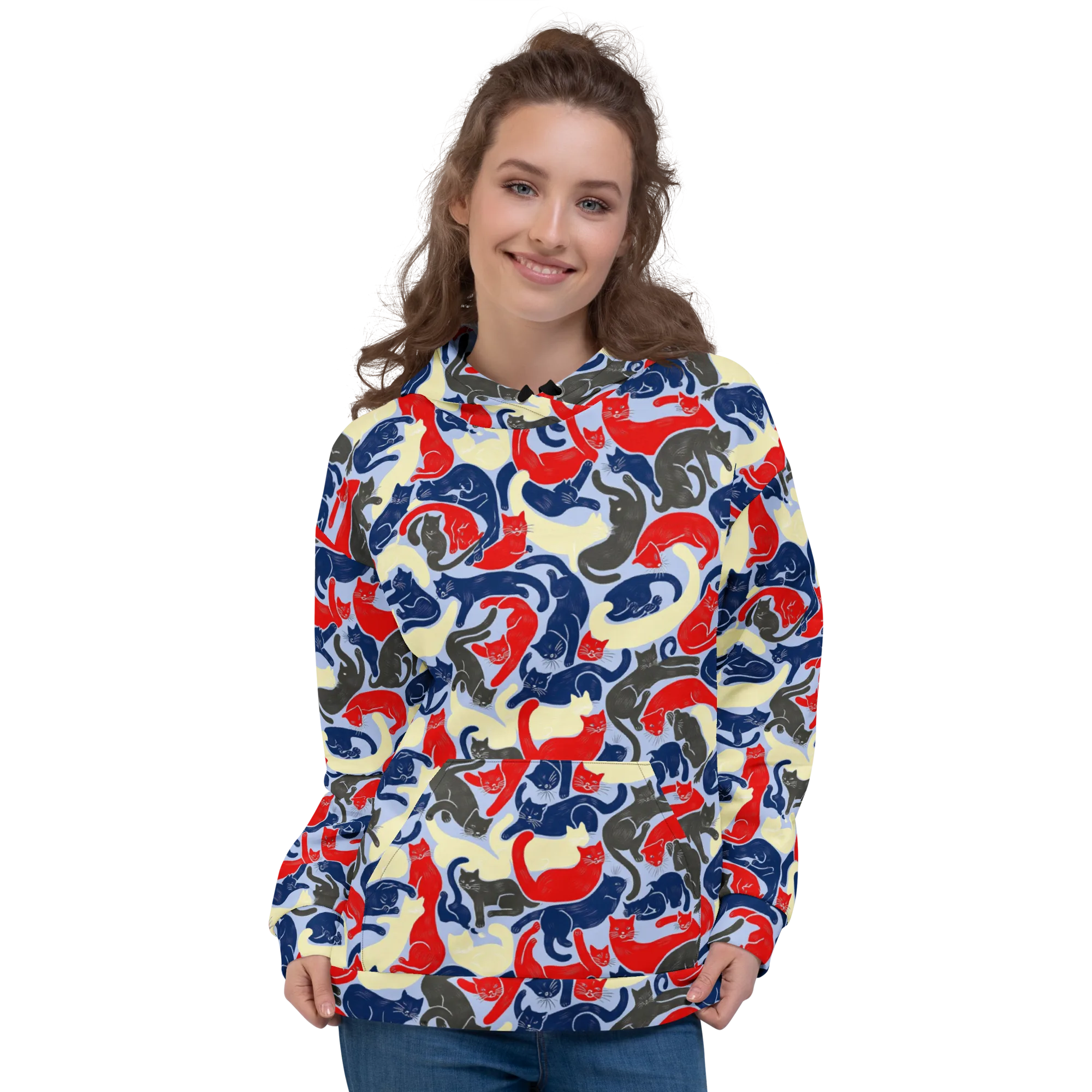 Crimson Catnap on Hoodie — Front