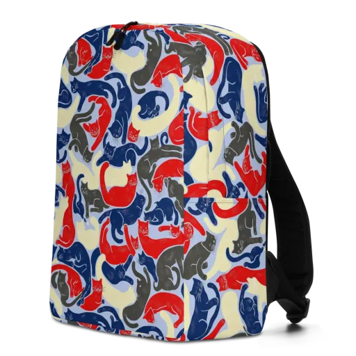 Crimson Catnap on a Minimalist Backpack