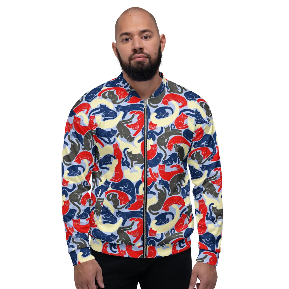 Crimson Catnap on Bomber Jacket — Front