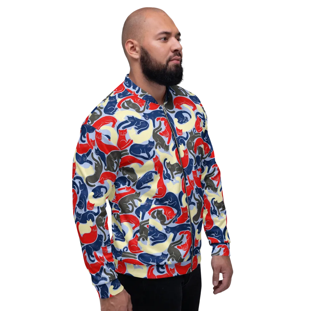 Crimson Catnap on Bomber Jacket — Right