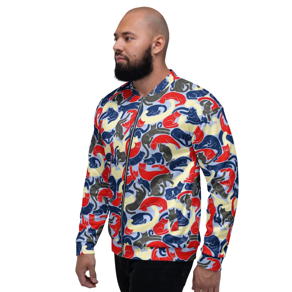 Crimson Catnap on Bomber Jacket — Left