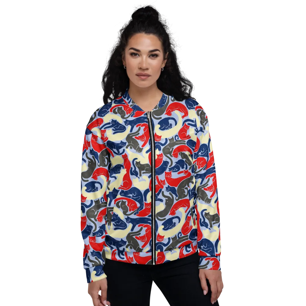 Crimson Catnap on Bomber Jacket — Front