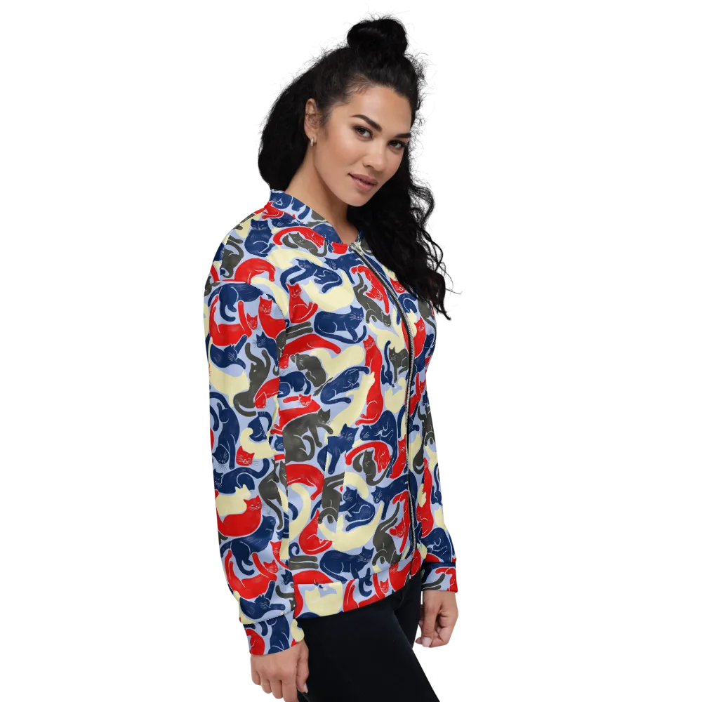 Crimson Catnap on Bomber Jacket — Right
