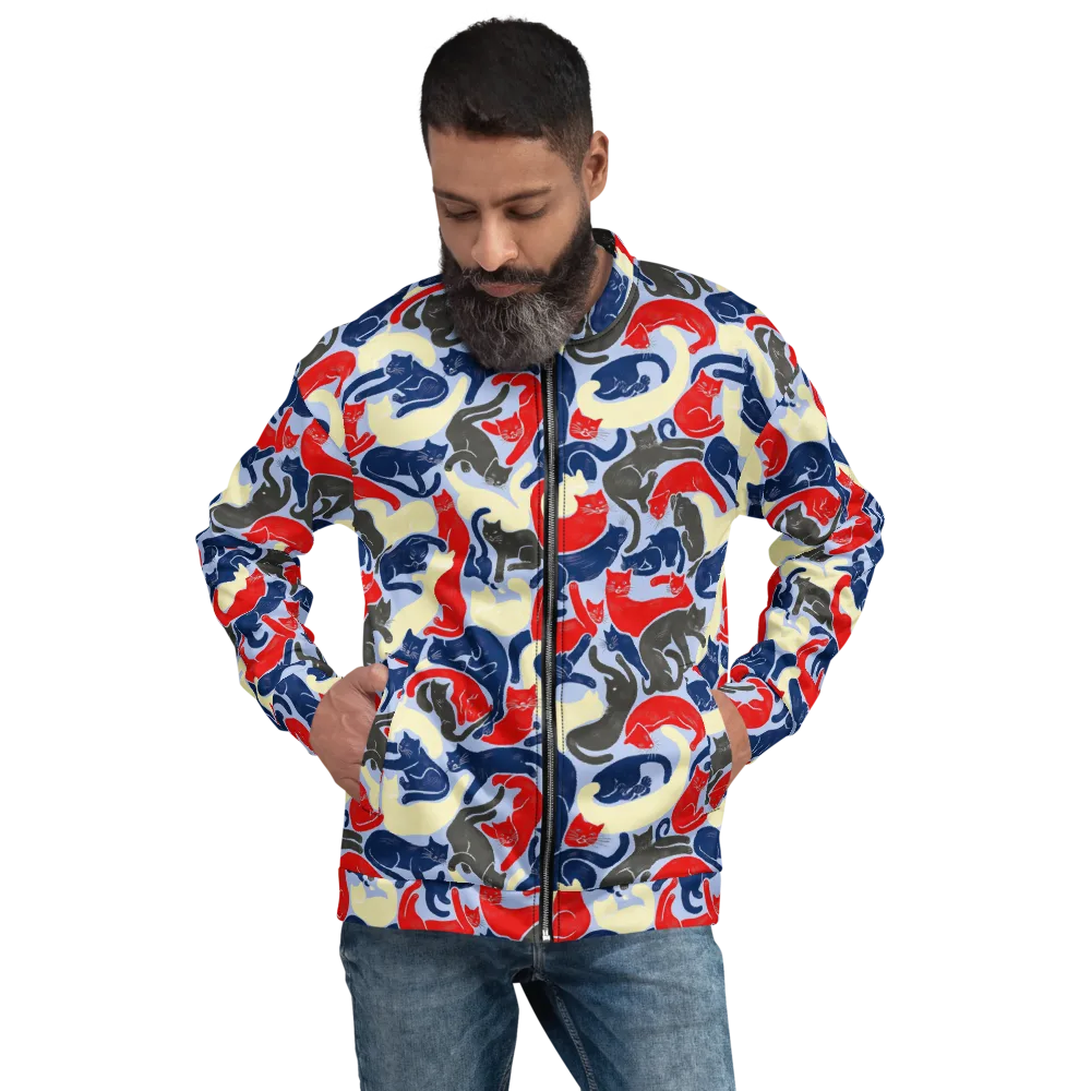 Crimson Catnap on Bomber Jacket — Front