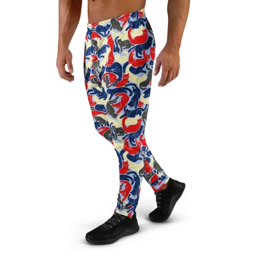 Crimson Catnap on a Men's Joggers
