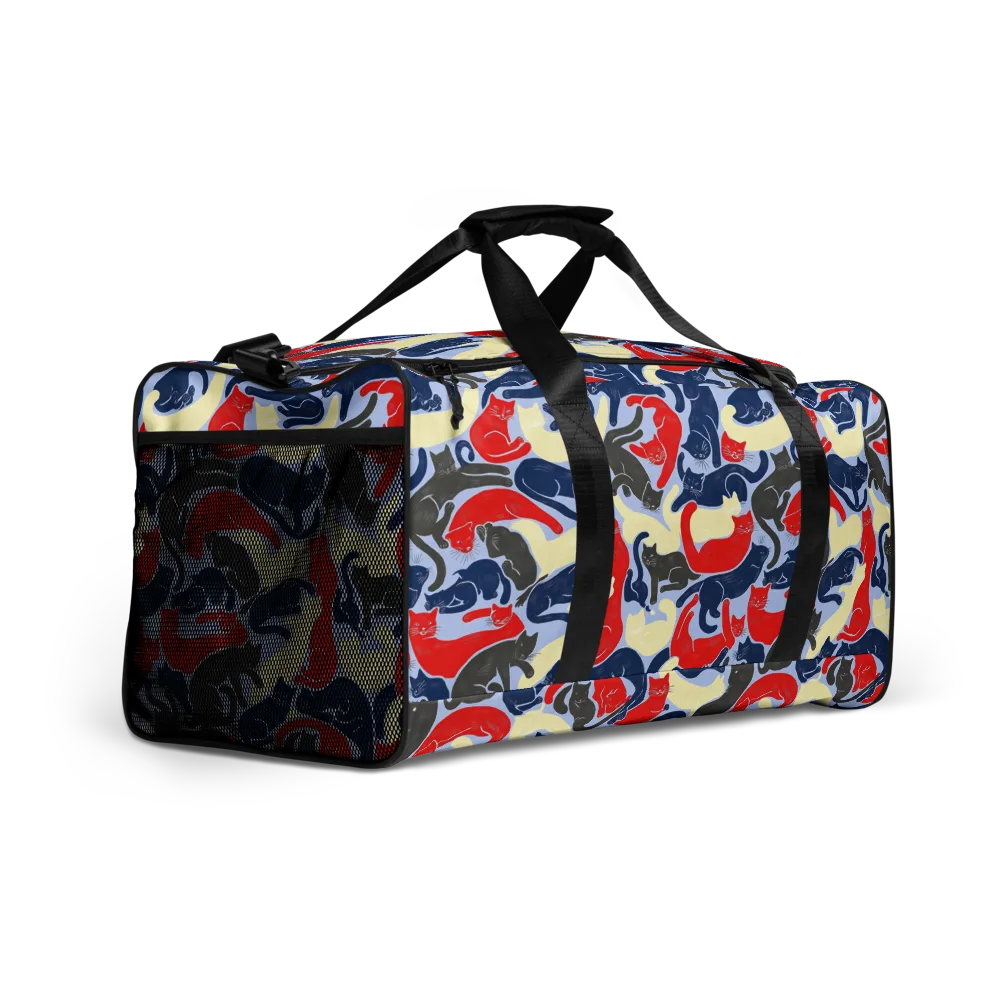 Crimson Catnap on Duffle Bag — Right Front