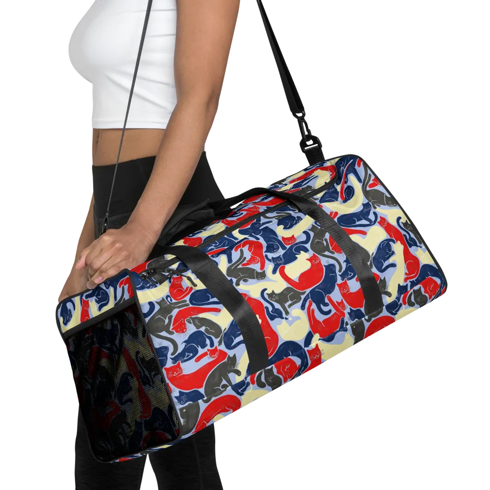 Crimson Catnap on Duffle Bag — Front