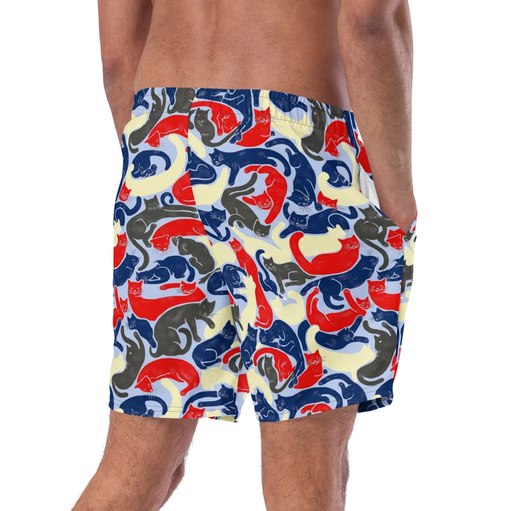 Crimson Catnap on Swim Trunks — Right Back