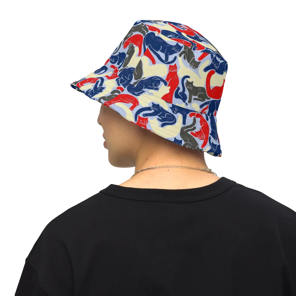 Crimson Catnap on Reversible Bucket Hat — Back Inside