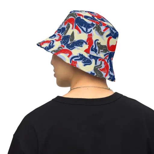 Crimson Catnap on a Reversible Bucket Hat
