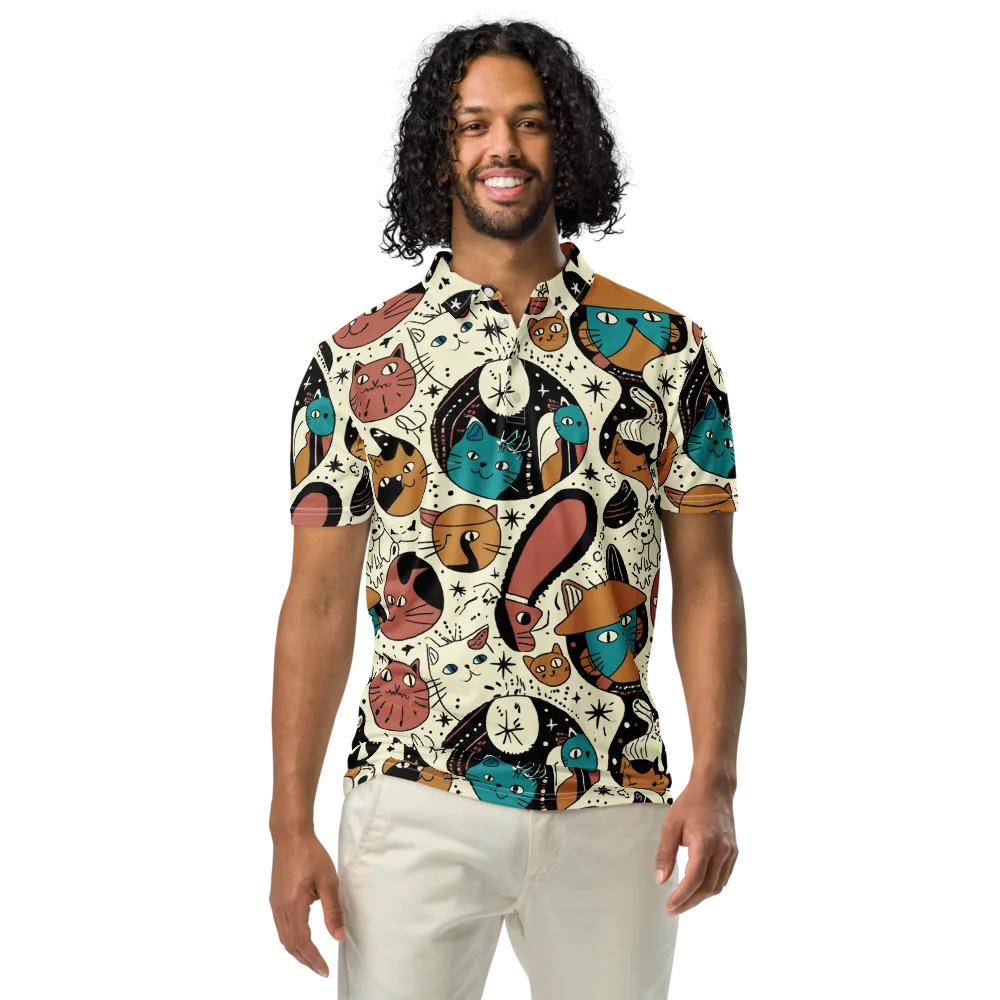 Alleyway Astrology on Men's Slim Fit Polo Shirt — Front