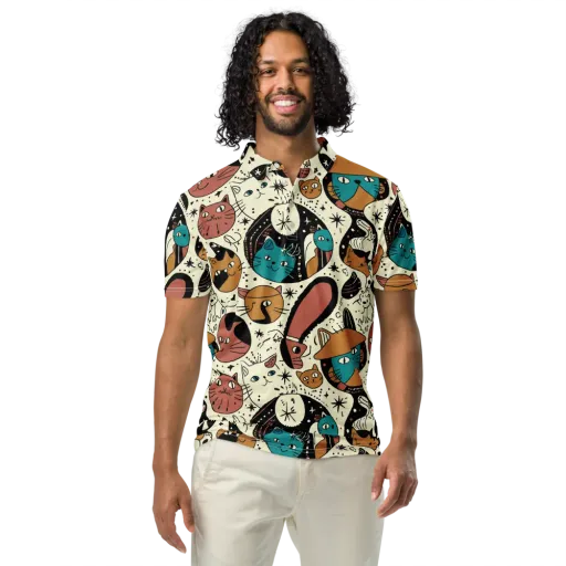 Alleyway Astrology on a Men's Slim Fit Polo Shirt