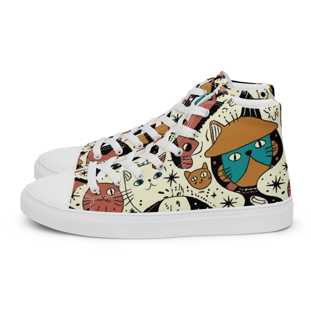 Alleyway Astrology on Men's High Top Canvas Shoes — Left