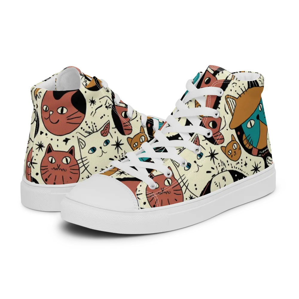 Alleyway Astrology on Men's High Top Canvas Shoes — Left