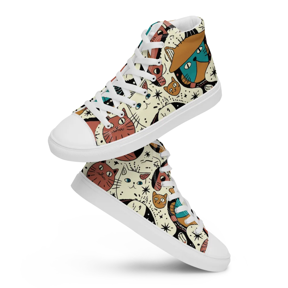 Alleyway Astrology on Men's High Top Canvas Shoes — Front