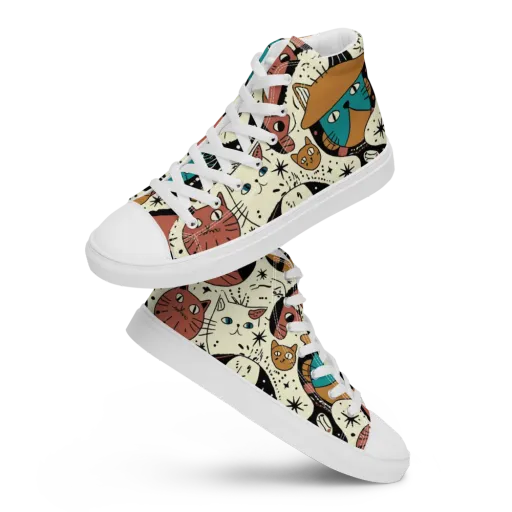 Alleyway Astrology on a Men's High Top Canvas Shoes