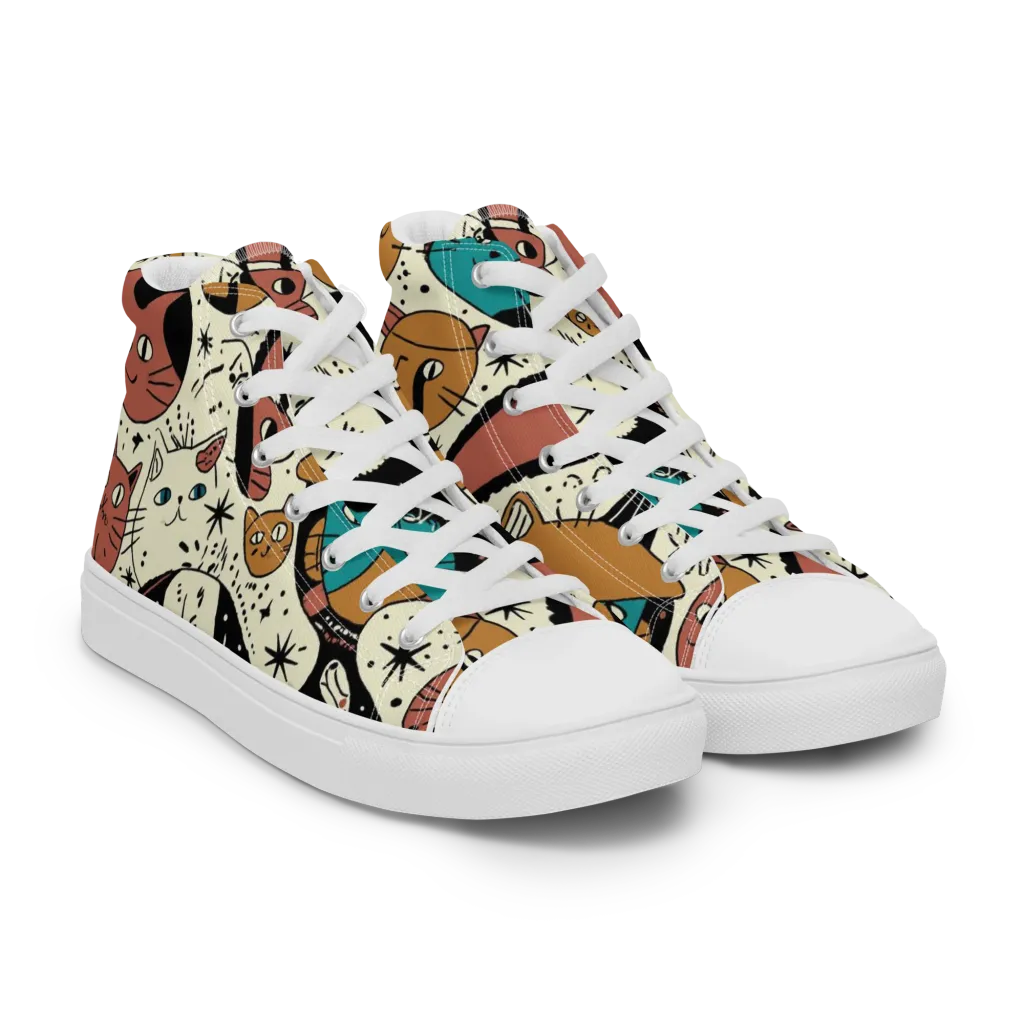 Alleyway Astrology on Women's High Top Canvas Shoes — Right Front