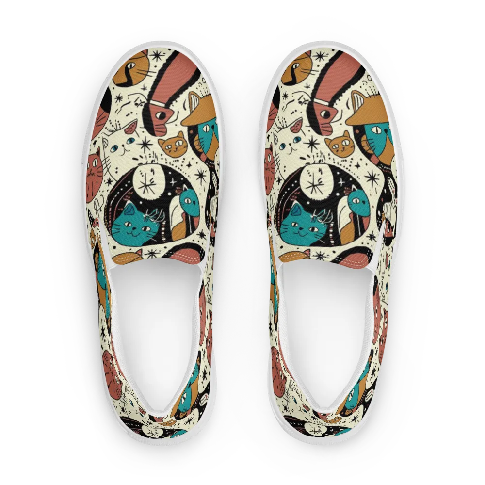 Alleyway Astrology on Men's Slip-On Canvas Shoes — Front