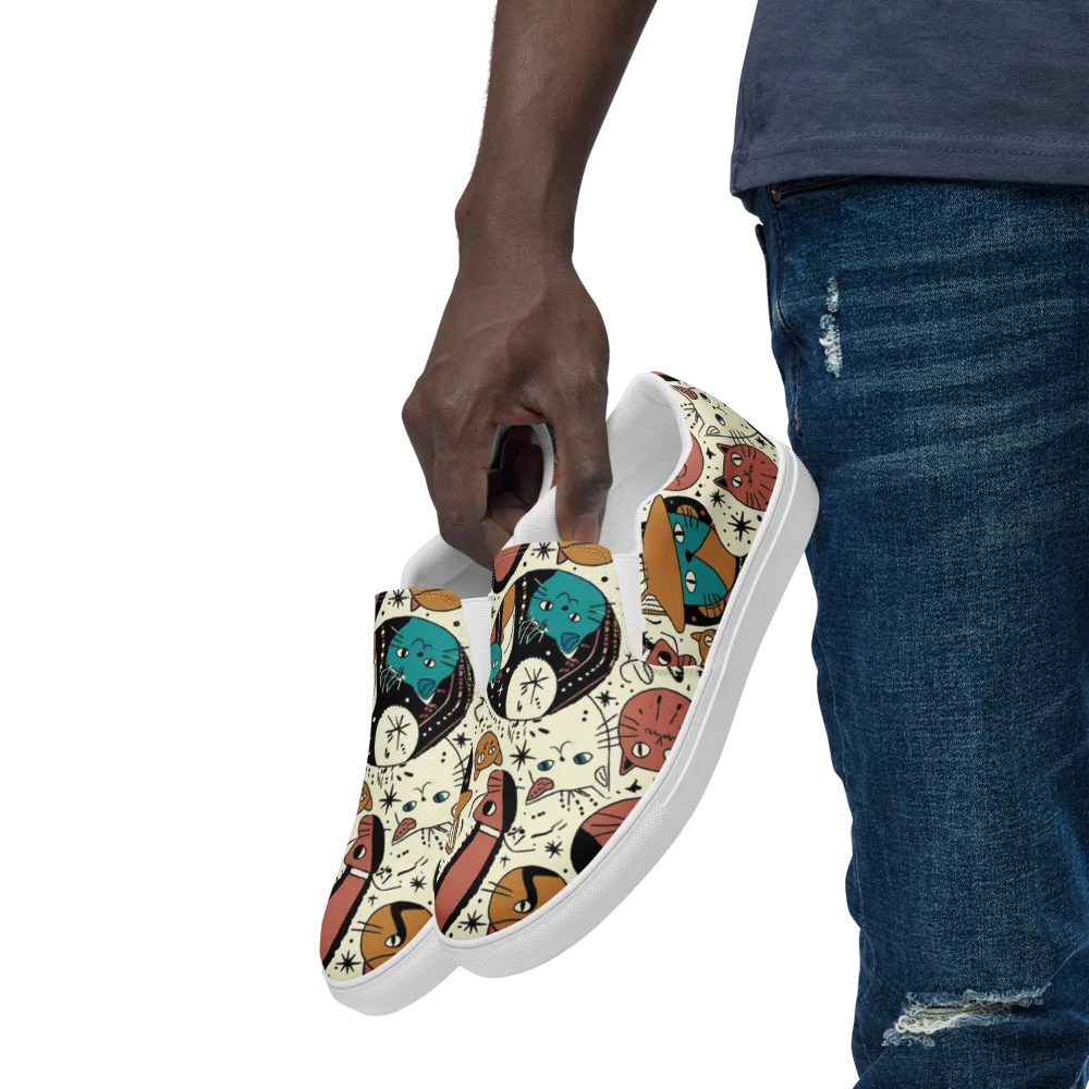 Alleyway Astrology on Men's Slip-On Canvas Shoes — Left Front
