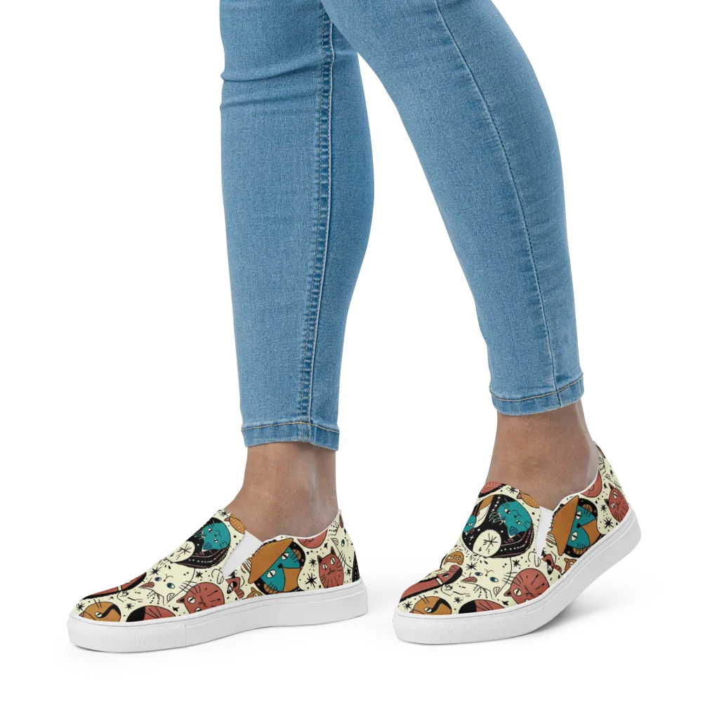 Alleyway Astrology on Women's Slip-On Canvas Shoes — Front