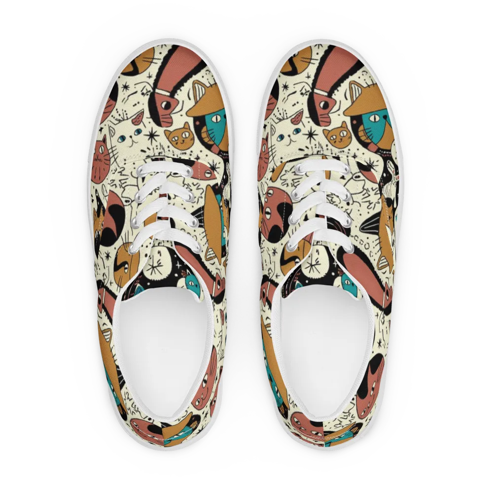 Alleyway Astrology on Men's Lace-Up Canvas Shoes — Front