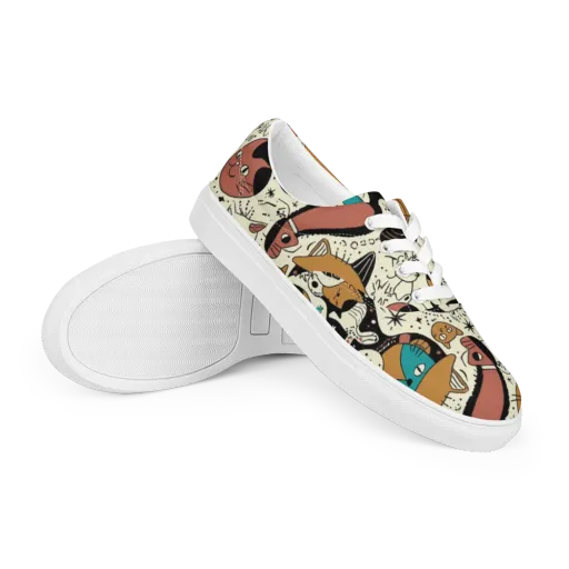 Alleyway Astrology on a Men's Lace-Up Canvas Shoes