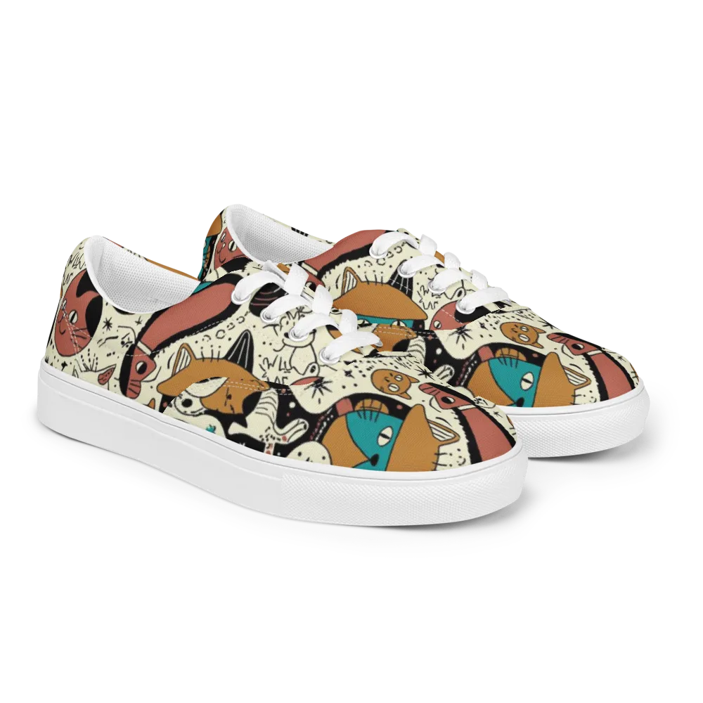 Alleyway Astrology on Men's Lace-Up Canvas Shoes — Right Front