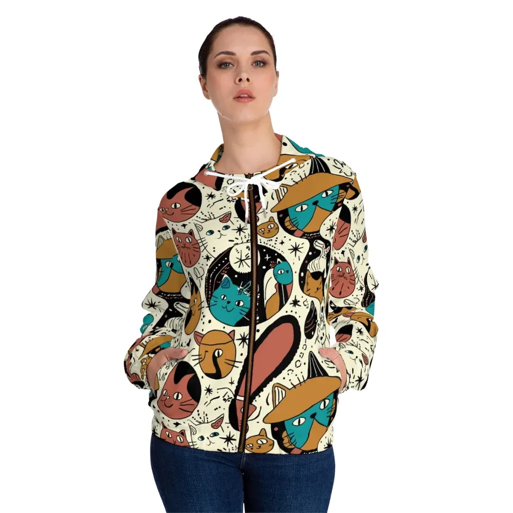 Alleyway Astrology on Women's Full-Zip Hoodie — Front On Person