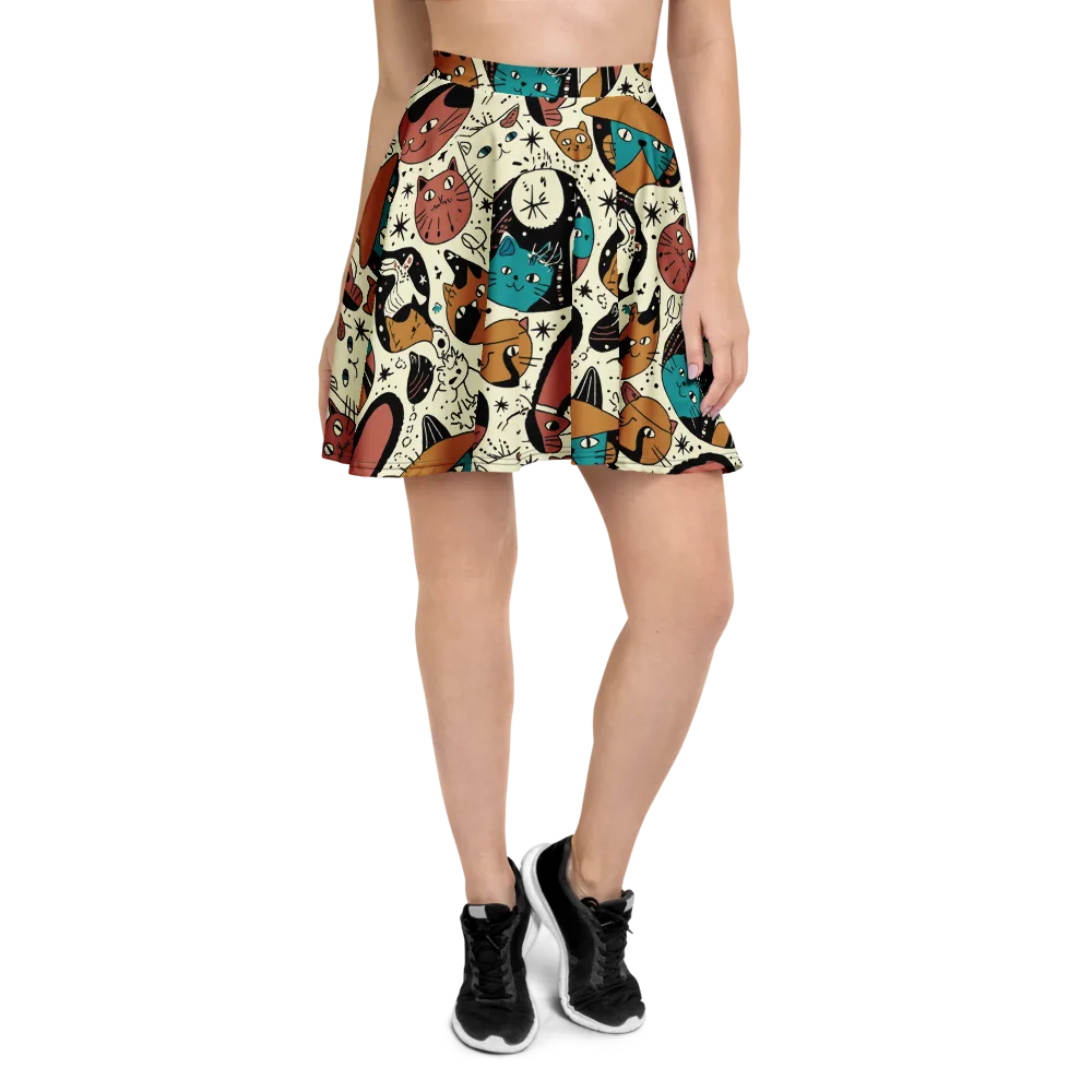 Alleyway Astrology on Skater Skirt — Front