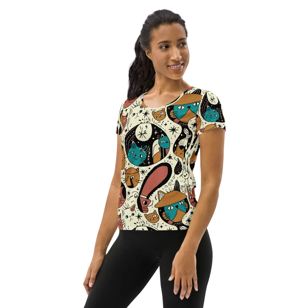 Alleyway Astrology on Women's Athletic T-Shirt — Left