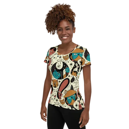Alleyway Astrology on a Women's Athletic T-Shirt
