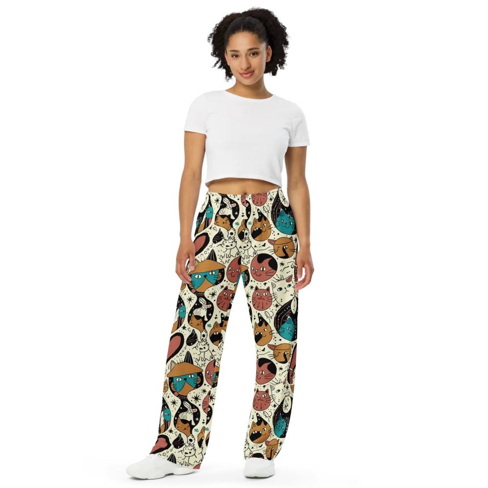 Alleyway Astrology on Wide-Leg Pants — Front