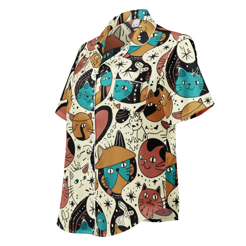 Alleyway Astrology on Women's Short Sleeve Pajama Top — Left Front