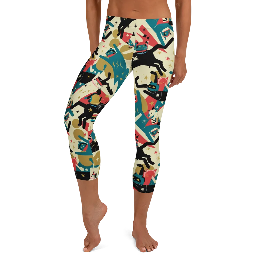 Astro Alley on Capri Leggings — Front