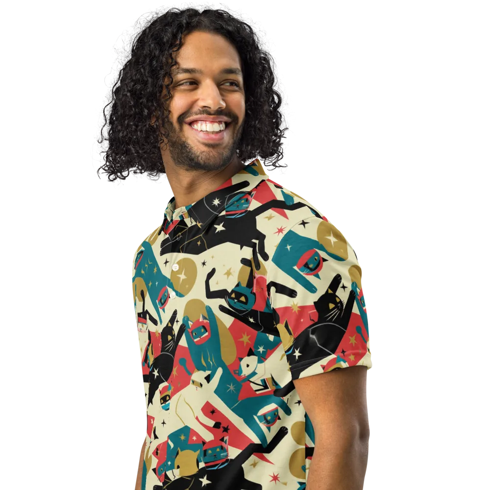Astro Alley on Men's Slim Fit Polo Shirt — Left Front